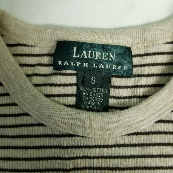 Lauren Ralph Lauren Black & Tan Knit Tank P12 - Picture 2 of 7